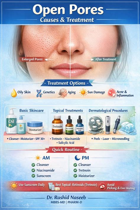 🧴 Open Pores — Causes & Treatment. 🔍 What are “open pores”? They are visible dilated hair ...