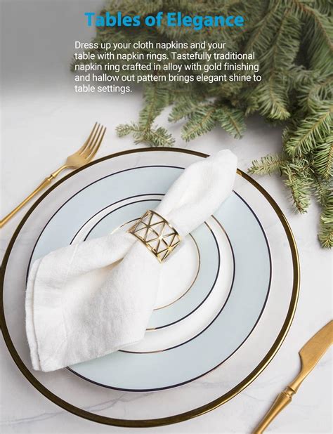 Set Of 8 Gold Dinner Napkin Rings 8 Pcs Gold Spiral Napkin Rings ...