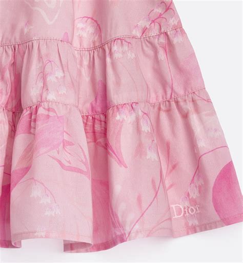Baby Flared Dress Pink Lily of the Valley Cotton Poplin | DIOR