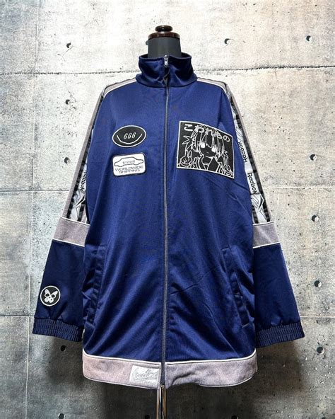 【XL】こわれもの track jacket (紺×灰) | JIKO