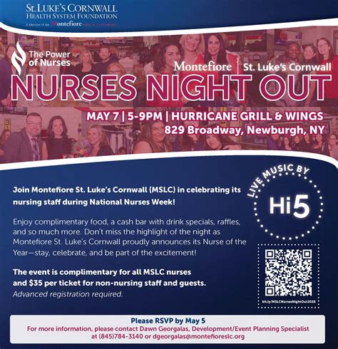 Nurses' Night Out May 7 | Montefiore St. Luke's Cornwall Hospital