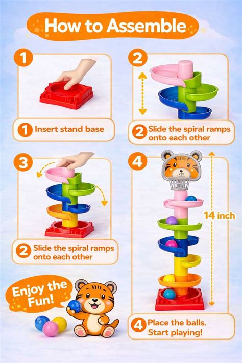 toysmahakal Kids Ball Drop Tower Toy with Spiral Track Fun Learning ...