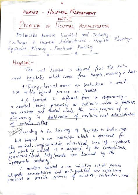 OBM752 HOSPITAL MANAGEMENT: OVERVIEW OF ADMINISTRATION & CHALLENGES ...