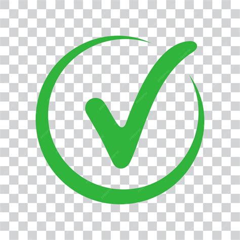 Verificação de marca de vetor em fundo transparente | Vetor Premium