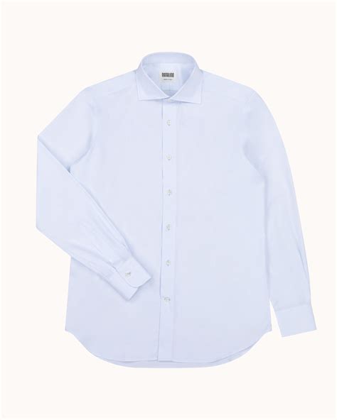 Spread Collar Shirt - Ice Blue Cotton Poplin – Natalino
