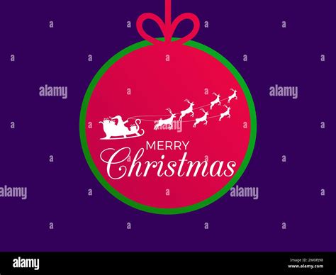 Santa Claus in a sleigh with reindeer in the outline of a hanging ...