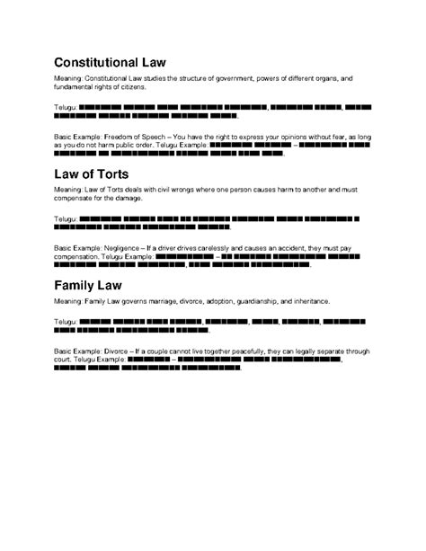 LLB 1st Sem Notes: Constitutional, Torts & Family Law (Eng-Telugu ...