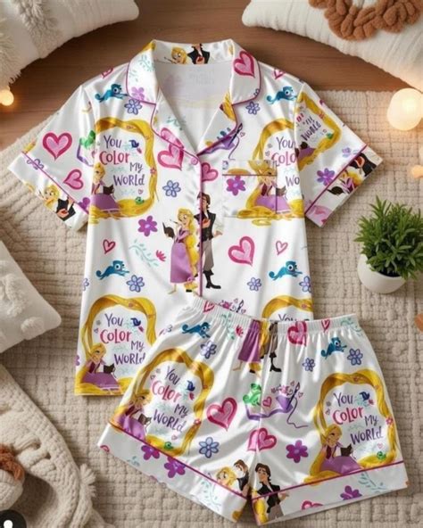 Rapunzel "you Color My World" Pajamas, Flynn Rider & Tangled Satin Pjs ...