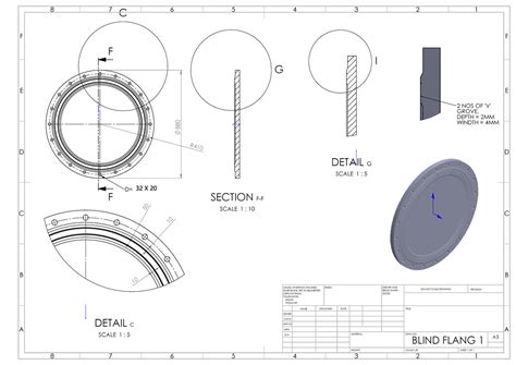 Blind Flange Drawing - DWG NO. A3, Scale 1:20 - Studocu