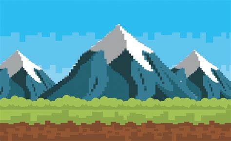 Pixel art montagne Vectors - Download Free High-Quality Vectors from ...