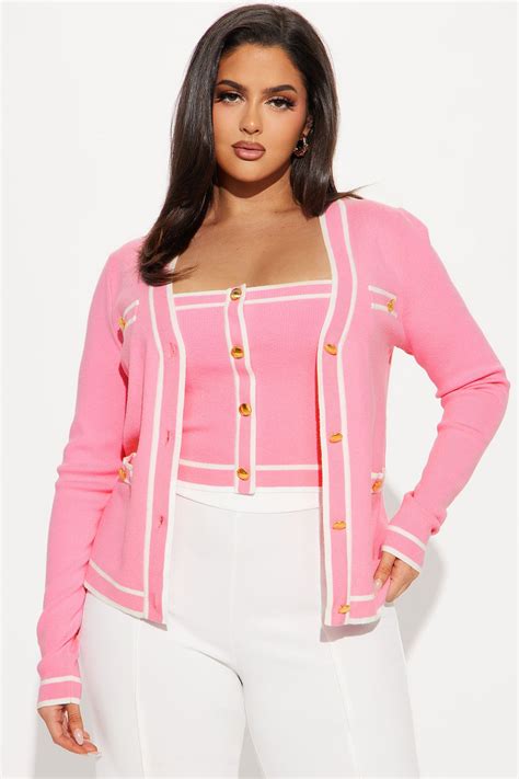 Lunch In Paris 2 Piece Sweater - Pink/combo | Fashion Nova