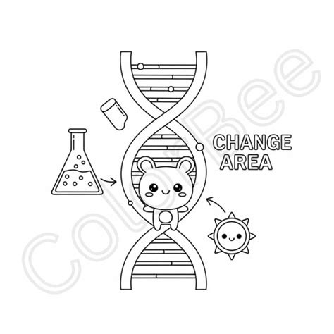 Mutations Coloring Pages | Simple DNA Mutation Science Worksheets for Kids
