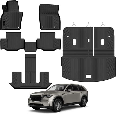 Amazon.com: Tongama-Floor Mats for 2024 2025 2026 Mazda CX-90 7 Seats ...