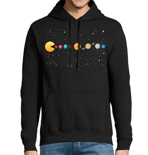 Pánská mikina Pac-Man Cartoon Sluneční Soustava | Wolken.cz - Nebesky dokonalá trička
