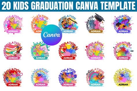 20 Kids Graduation Canva Template Graphic by Gfx Shaown · Creative Fabrica