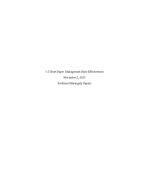 Management Style Effectiveness: A Democratic Approach Analysis (1.2 ...