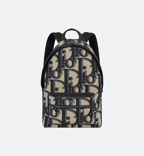 Kids' Rider Backpack Beige and Blue Maxi Dior Oblique Jacquard | DIOR