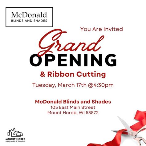 Ribbon Cutting for McDonald Blinds and Shades, 105 E Main St, Mt Horeb ...