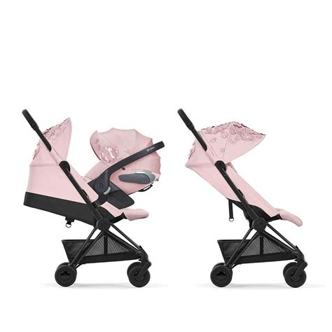 CYBEX Poussette ultra-compacte Coya matt black/Simply Flower pale blush ...