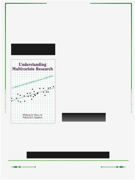 Understanding Multivariate Research a Primer For Beginning Social ...