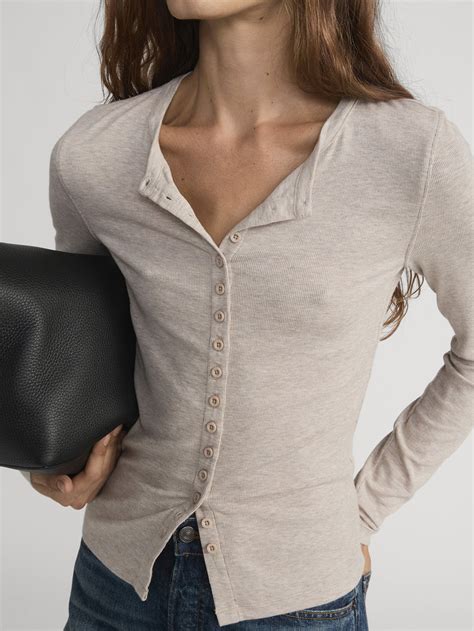 THE RIB SPLAY TOP OATMEAL HEATHER