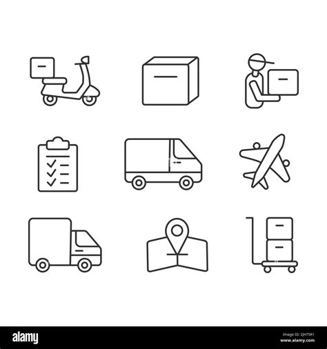 Logistics service linear icons Stock Vector Images - Alamy