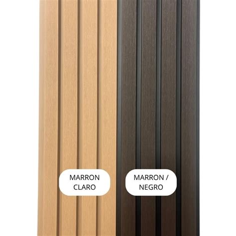 REVESTIMIENTO EXTERIOR WPC - PANEL 22 CM X 2.90 MT MARRON CON BASE NEGRA — Barraca 5 Esquinas