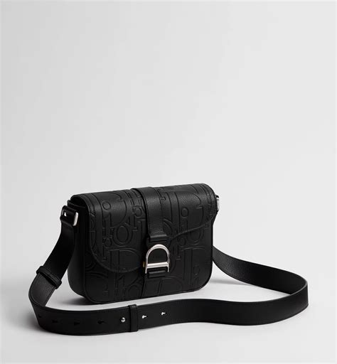 Saddle Heritage Messenger Bag with Flap Black Dior Gravity Leather | DIOR