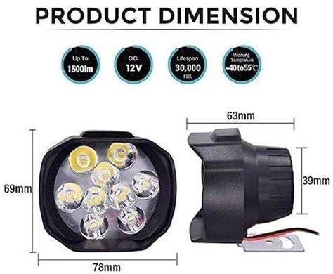 Cla LED Fog Lamp Unit for Bajaj, Hero, Honda, TVS, Suzuki, KTM, Royal ...