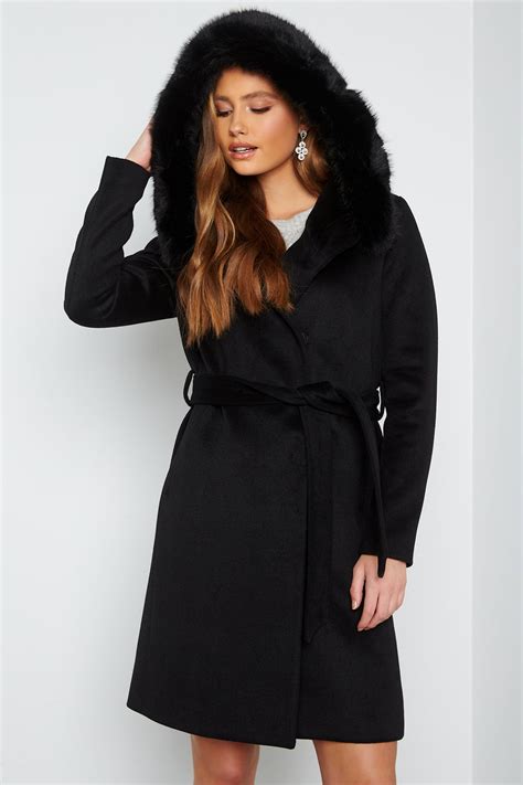 Rockandblue – Elyse Faux Fur Jacket – Coats – Black