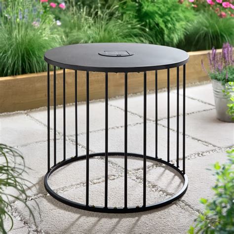 Solar Powered Metal Side Table | Garden Furniture | B&M