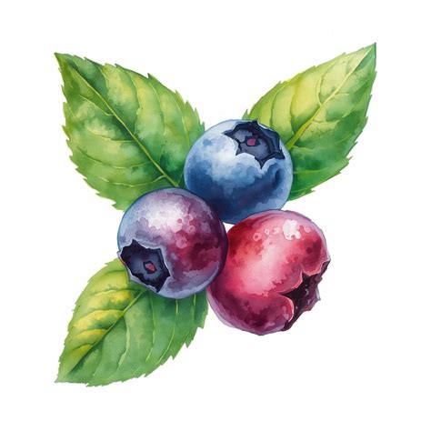 Watercolor Blueberry Fruit Free Stock Photo - Public Domain Pictures