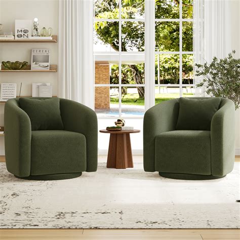 Latitude Run® Boucle Polyester Upholstered Swivel Armchair | Wayfair