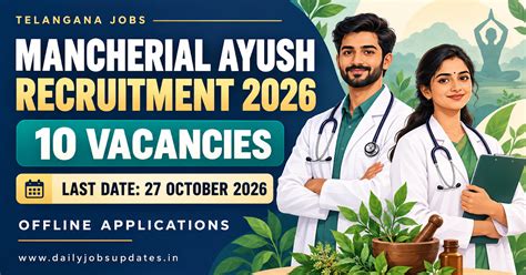Mancherial AYUSH Recruitment 2026: 10 Posts, Apply Offline