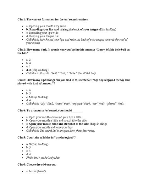 Pronunciation in Use: Pre-Exam Practice 1-2 - Studocu
