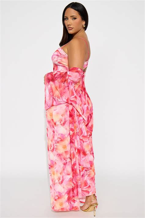 Nathalia Floral Maxi Dress Set - Pink/combo | Fashion Nova