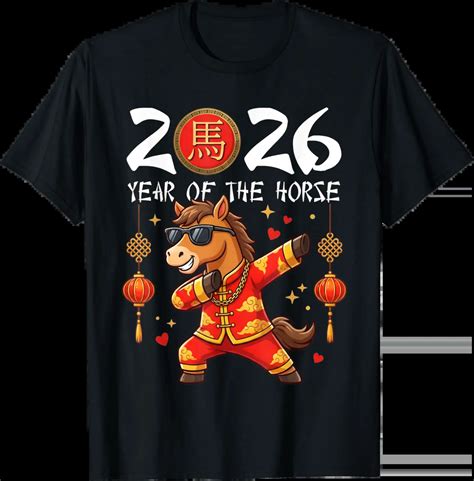 Chinese New Year 2026 Year Of The Horse Girls Boys Kids T-Shirt All ...