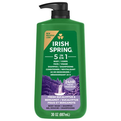 H-E-B Irish Spring Body Wash Pump For Men, Fresh Eucalyptus & Bergamot ...