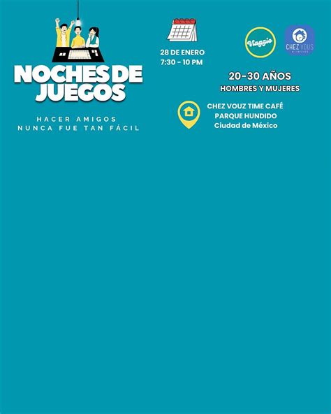 20-30 AÑOS ¡NOCHES DE JUEGOS ¡ VEN A JUGAR Y HACER AMIG@S CON NOSOTROS ...