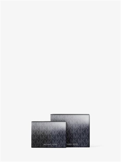 Michael Kors Cooper Ombre Signature Logo Billfold Wallet With Passcase ...