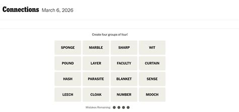 NYT ‘Connections’ Hints, Clues and Answers Today, Friday, March 6, 2026 ...