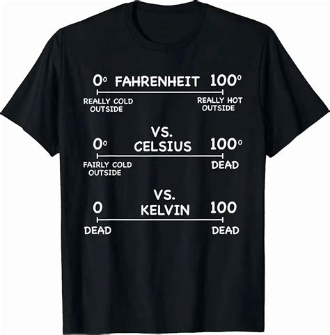 Funny Science Teacher Shirt Physics Nerd Humor Temperature Scale ...