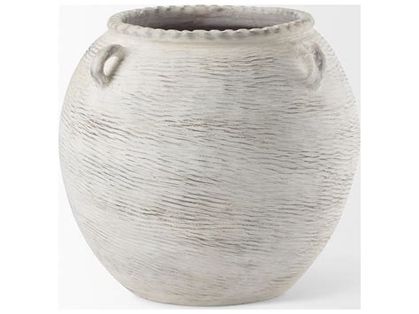 Mercana Misha 25.2L x 25.2W x 22.4H Cream Ceramic Floor Vase | 69800 ...