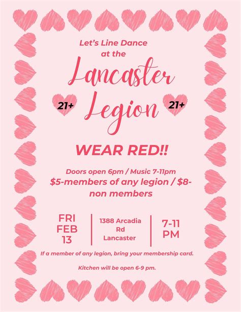 Valentines Line Dance at Lancaster Legion, American Legion Post 34 ...