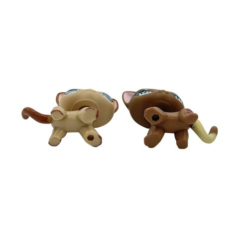 2pcs Littlest pet shop Toys girls bobble head short hair cats #1024 and #1170
