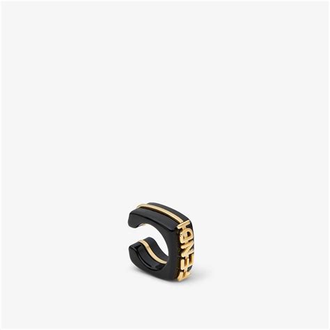 Earcuff de fendigraphy Acabado dorado Negro | Fendi
