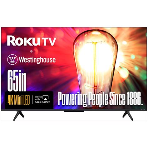 Westinghouse 65” Mini-LED 4K UHD Roku TV, Dolby Vision HDR, QLED ...