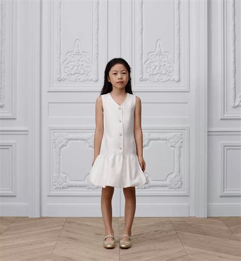 Kids' Balloon Dress Ivory Cotton Gabardine | DIOR