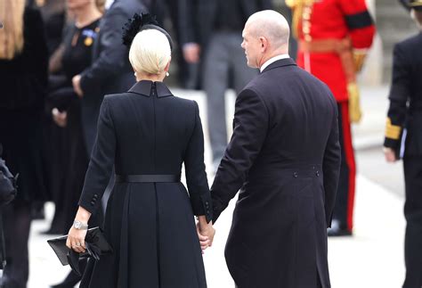 Zara and Mike Tindall Walk Hand in Hand Following Queen's Funeral
