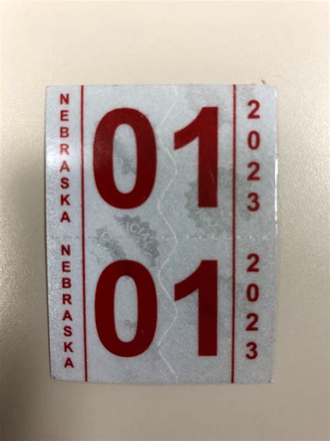 Nebraska - The new license plate stickers this year are red and white ...